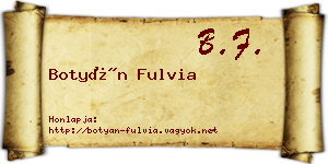 Botyán Fulvia névjegykártya